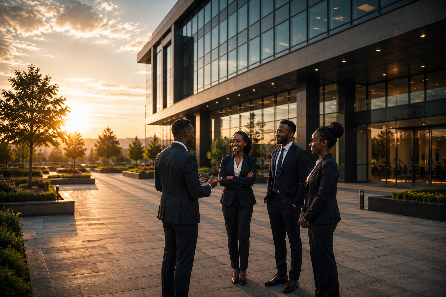 GoldStar senior management meeting outside the head office