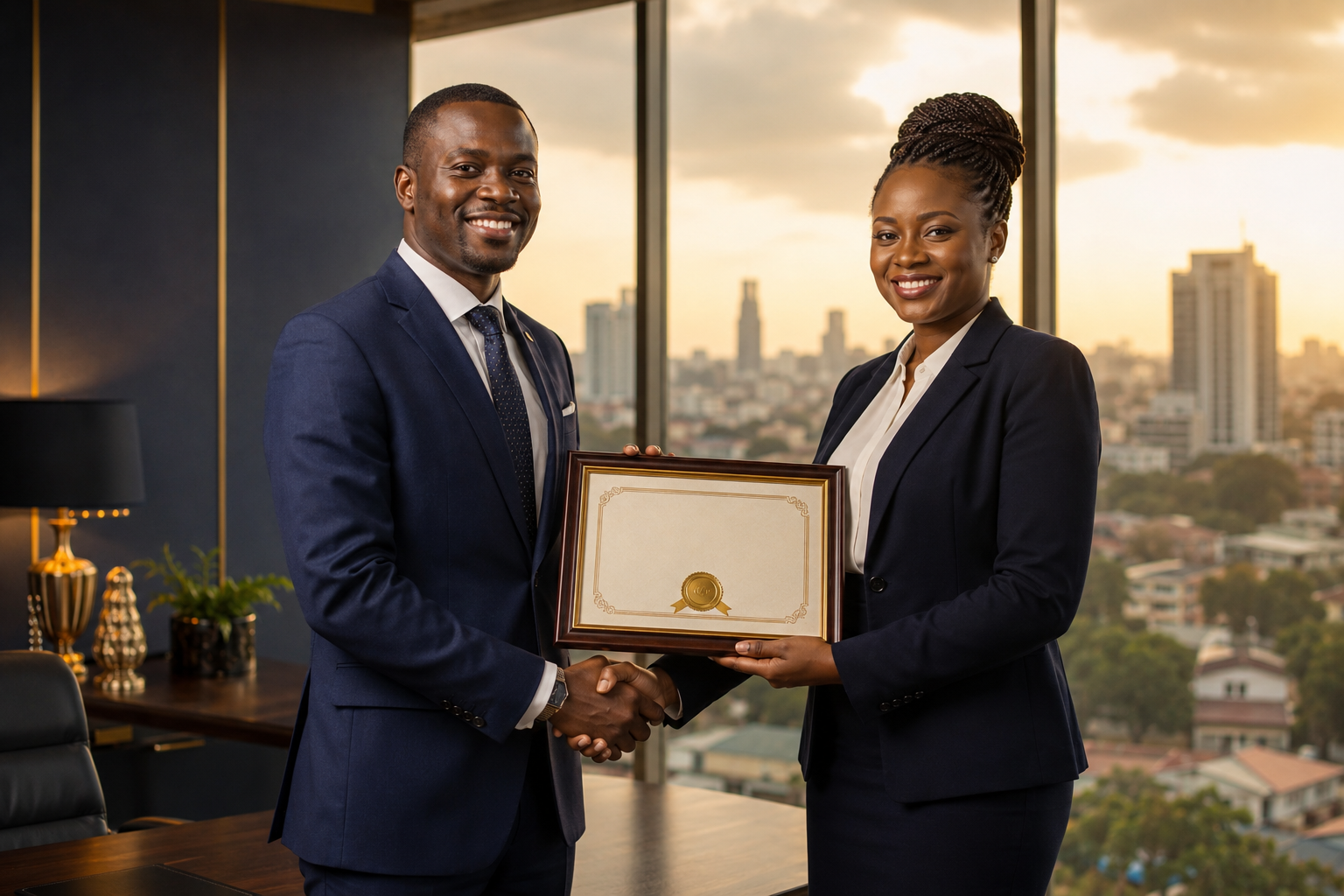 GoldStar Insurance ISO 9001:2015 certification handshake