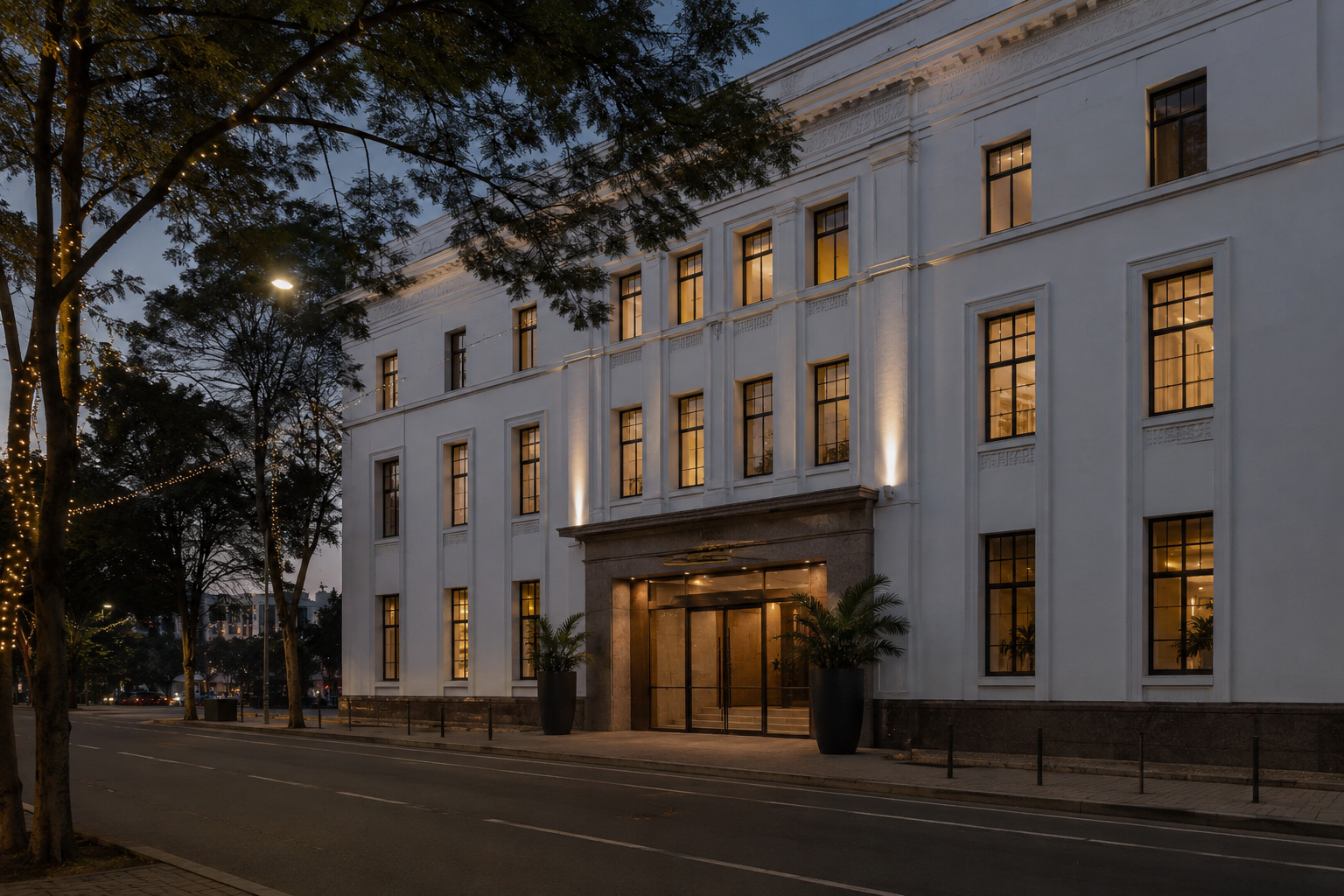 GoldStar Insurance Kampala Road office exterior at dusk